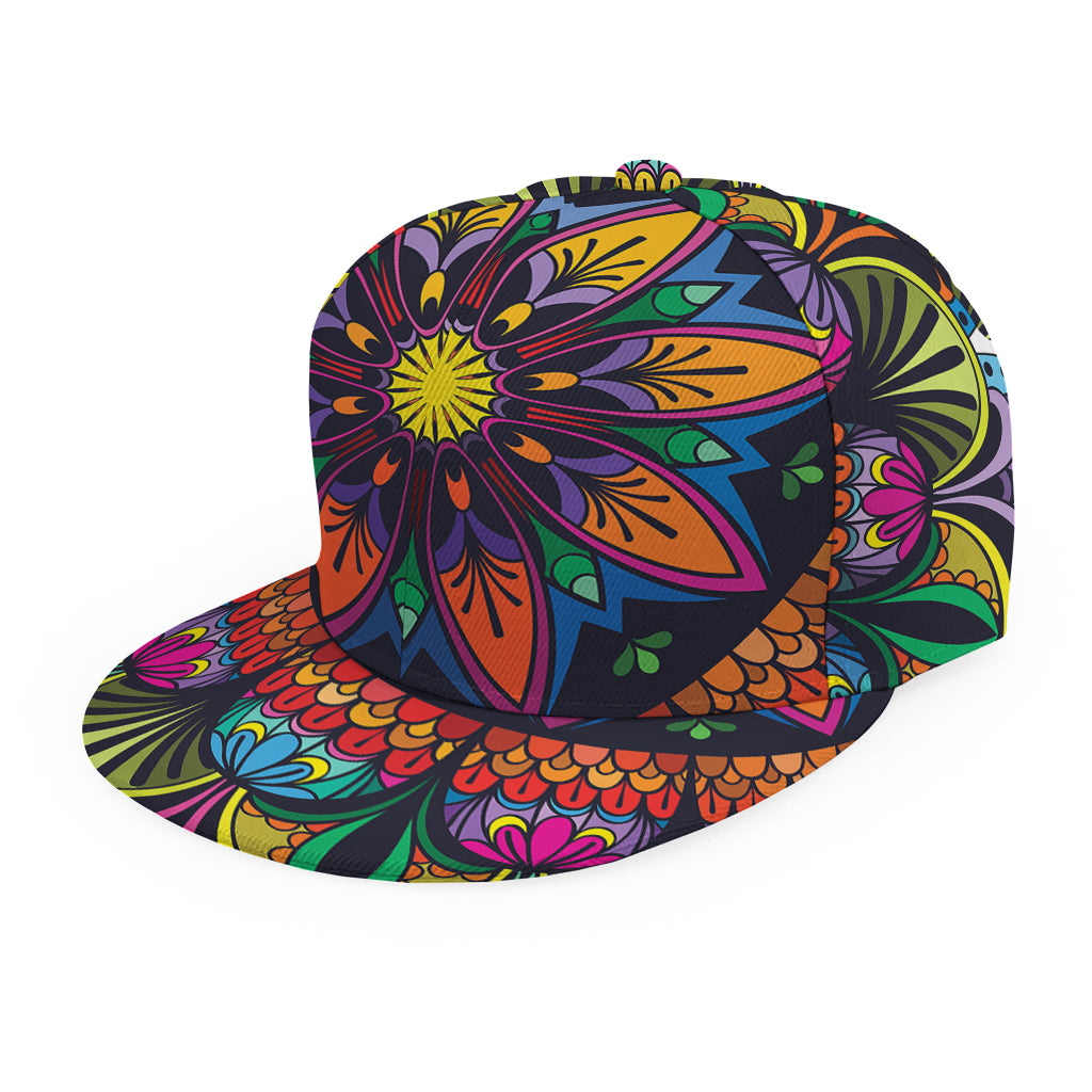 Colorful Mandala Print Snapback Cap