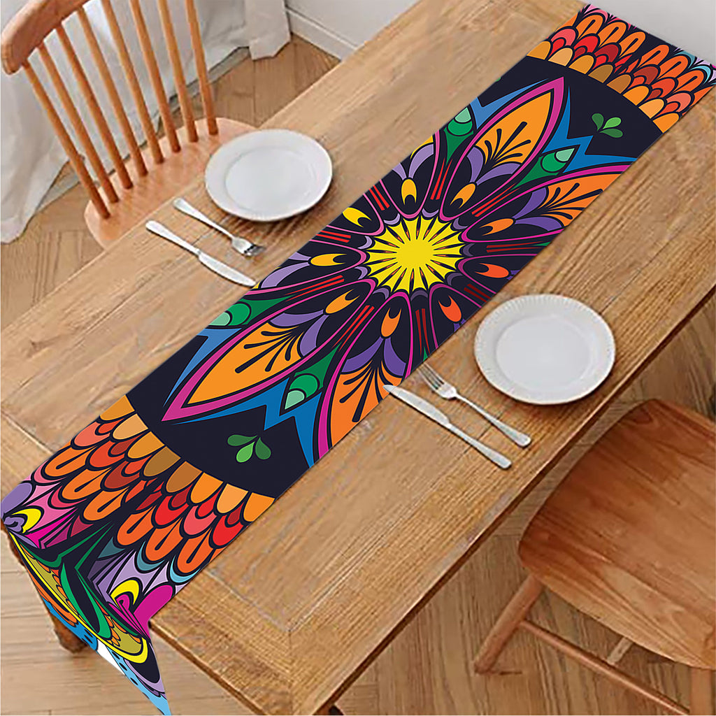 Colorful Mandala Print Table Runner