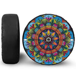 Colorful Mandala Print Tire Cover With Camera Hole