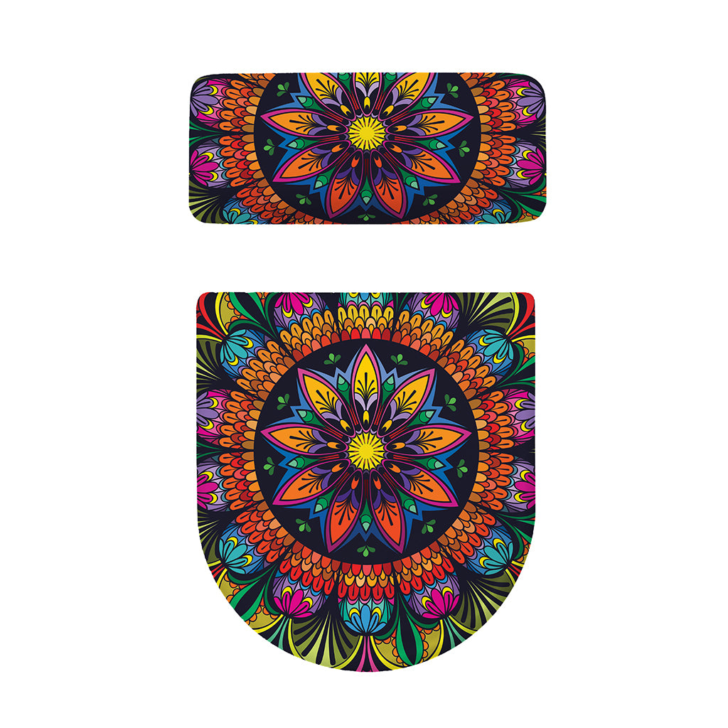 Colorful Mandala Print Toilet Lid And Tank Cover Set