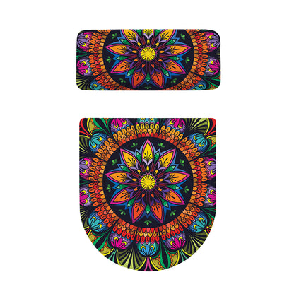 Colorful Mandala Print Toilet Lid And Tank Cover Set