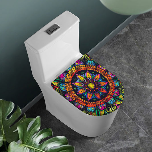 Colorful Mandala Print Toilet Lid Cover