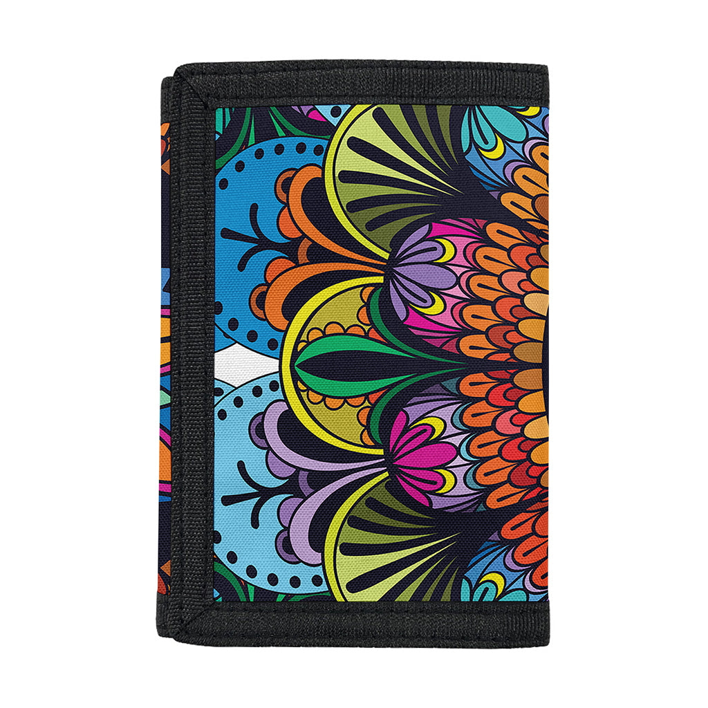 Colorful Mandala Print Trifold Wallet