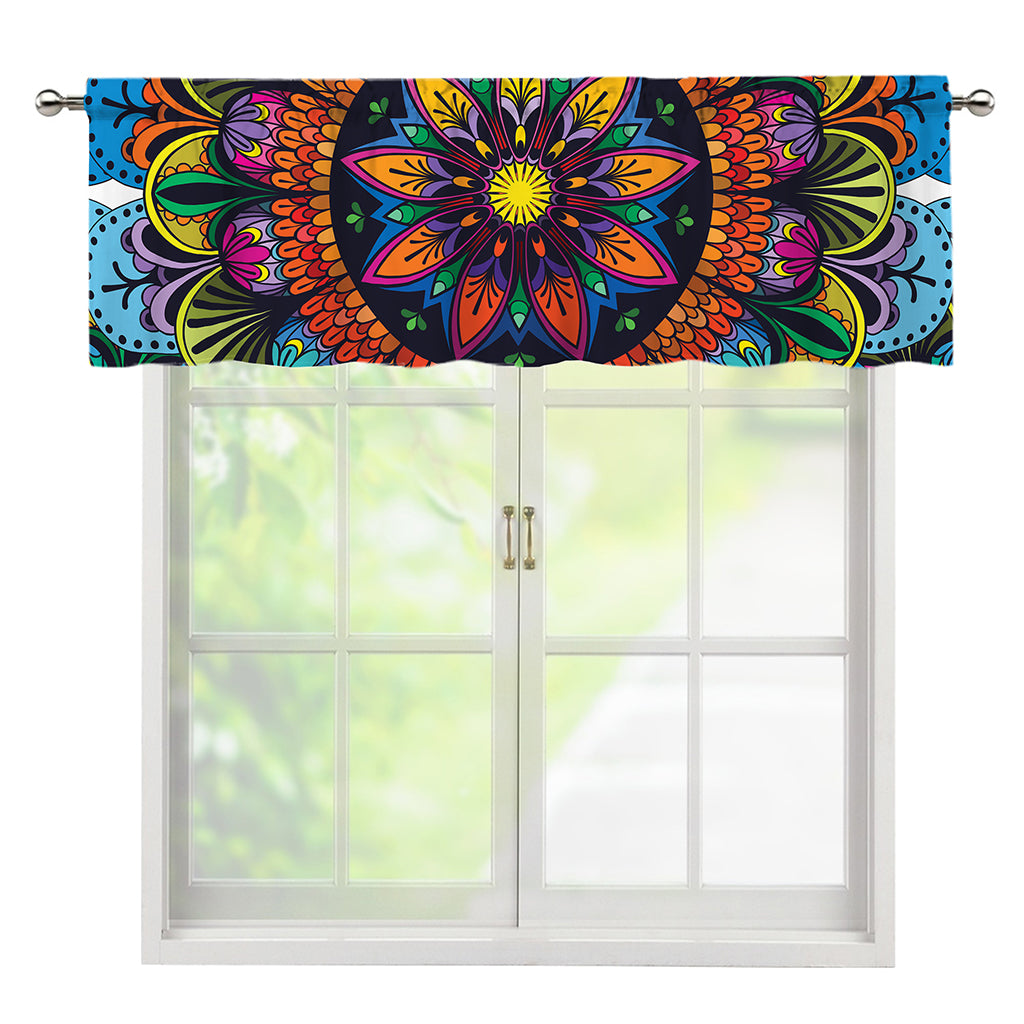 Colorful Mandala Print Window Valance