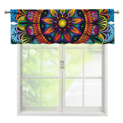 Colorful Mandala Print Window Valance