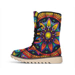 Colorful Mandala Print Winter Boots