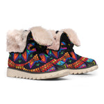 Colorful Mandala Print Winter Boots