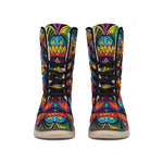 Colorful Mandala Print Winter Boots