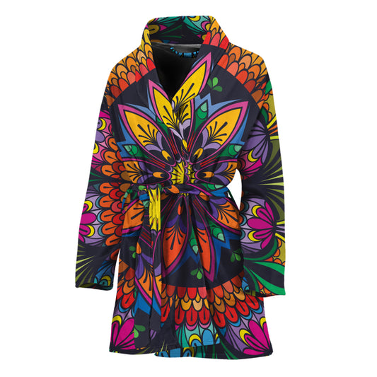 Colorful Mandala Print Women's Bathrobe