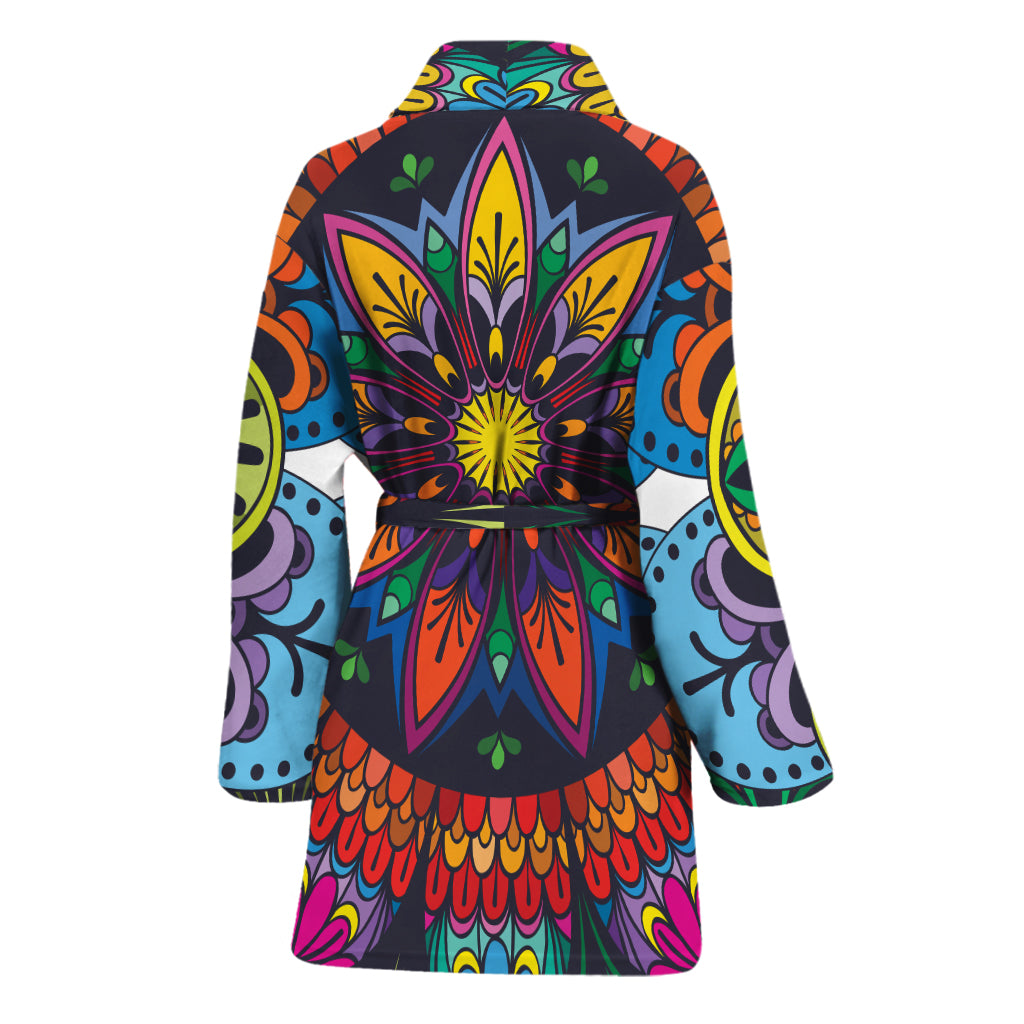 Colorful Mandala Print Women's Bathrobe