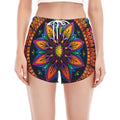 Colorful Mandala Print Women's Split Running Shorts