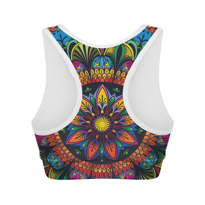Colorful Mandala Print Women's Sports Bra