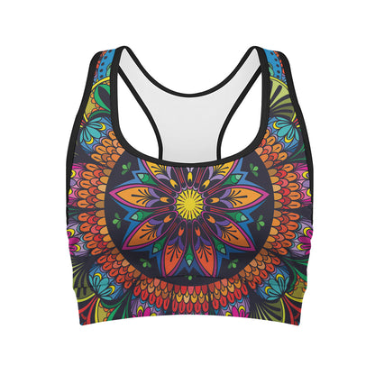 Colorful Mandala Print Women's Sports Bra