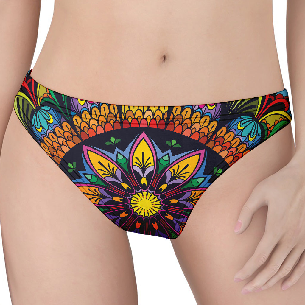 Colorful Mandala Print Women's Thong