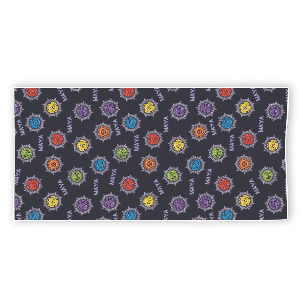Colorful Maya Pattern Print Beach Towel