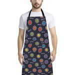 Colorful Maya Pattern Print Bib Apron With Pocket