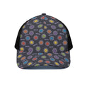 Colorful Maya Pattern Print Black Mesh Trucker Hat