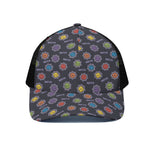 Colorful Maya Pattern Print Black Mesh Trucker Cap