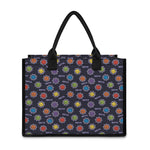 Colorful Maya Pattern Print Canvas Tote Bag