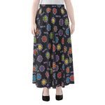 Colorful Maya Pattern Print Chiffon Maxi Skirt