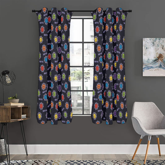 Colorful Maya Pattern Print Curtain