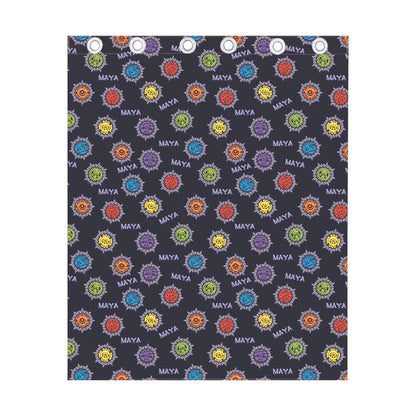 Colorful Maya Pattern Print Curtain