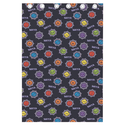 Colorful Maya Pattern Print Curtain