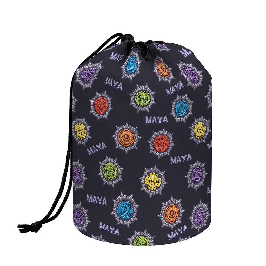 Colorful Maya Pattern Print Drawstring Makeup Bag