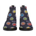Colorful Maya Pattern Print Flat Ankle Boots