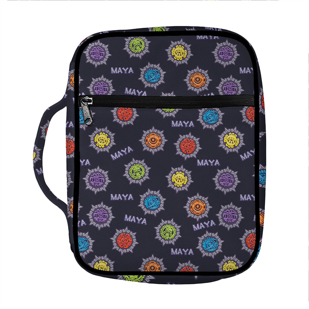 Colorful Maya Pattern Print Front Pocket Bible Bag