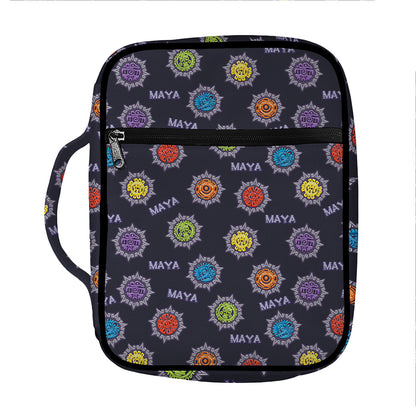 Colorful Maya Pattern Print Front Pocket Bible Bag