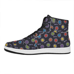 Colorful Maya Pattern Print High Top Leather Sneakers