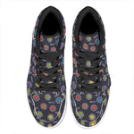 Colorful Maya Pattern Print High Top Leather Sneakers