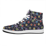 Colorful Maya Pattern Print High Top Leather Sneakers