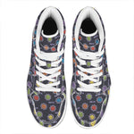 Colorful Maya Pattern Print High Top Leather Sneakers