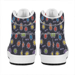 Colorful Maya Pattern Print High Top Leather Sneakers