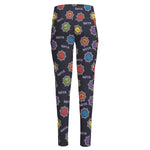 Colorful Maya Pattern Print High-Waisted Pocket Leggings