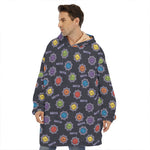 Colorful Maya Pattern Print Hoodie Blanket