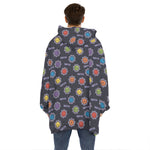 Colorful Maya Pattern Print Hoodie Blanket