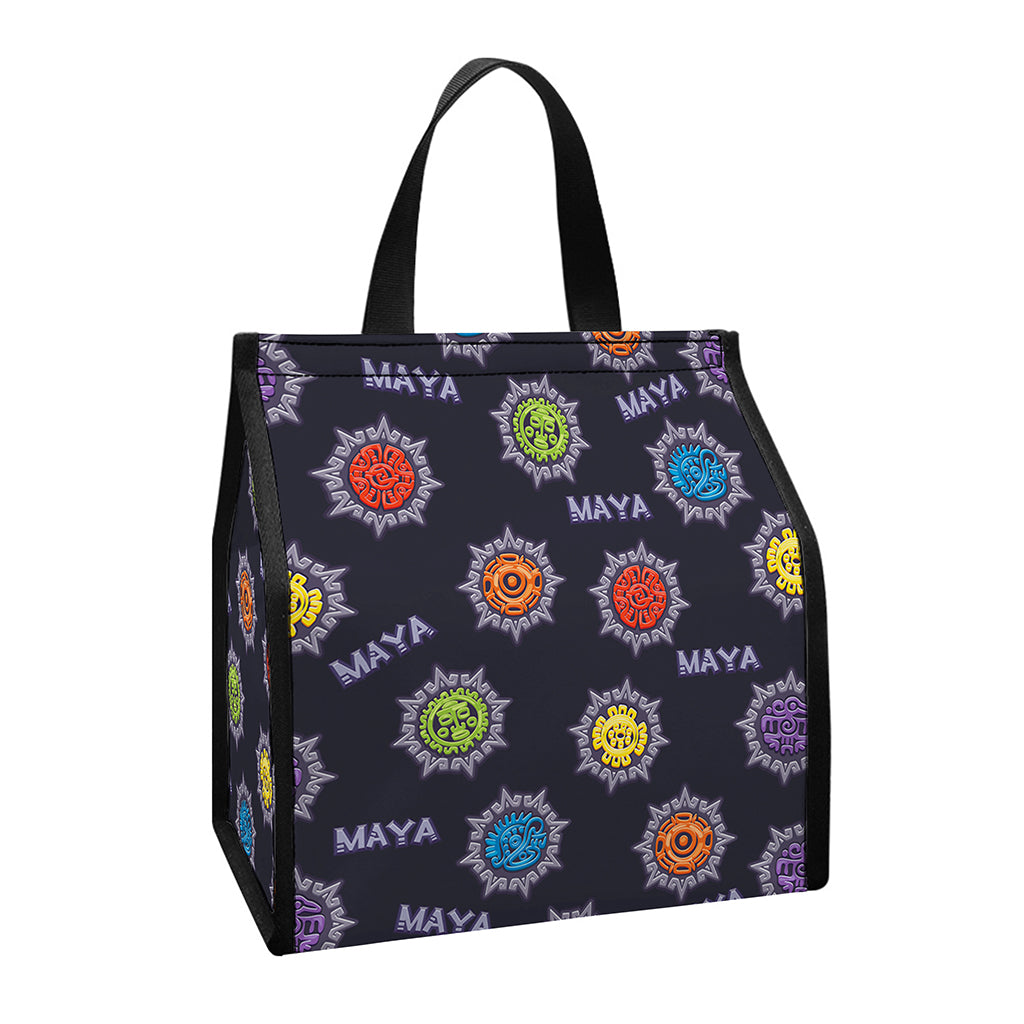 Colorful Maya Pattern Print Insulated Lunch Tote