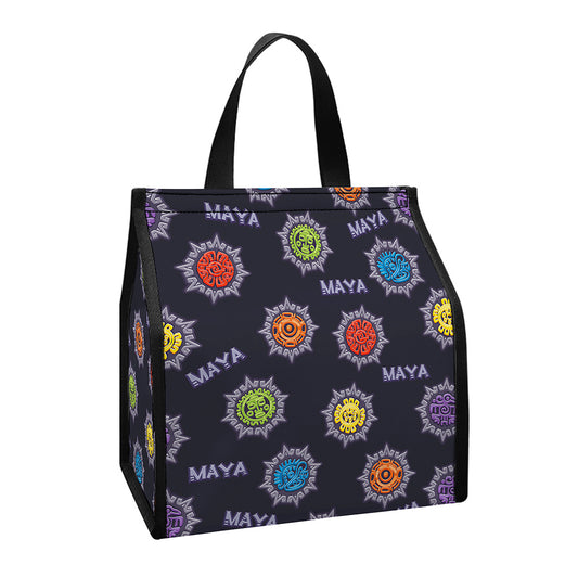 Colorful Maya Pattern Print Insulated Lunch Tote