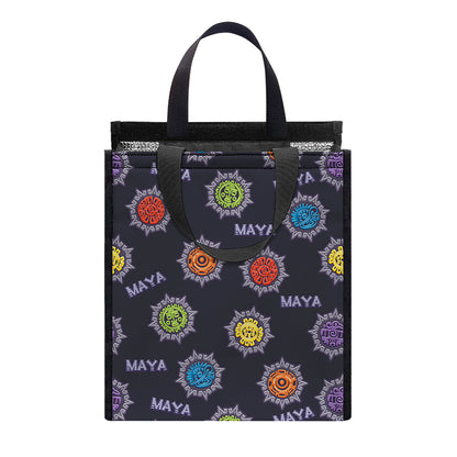 Colorful Maya Pattern Print Insulated Lunch Tote