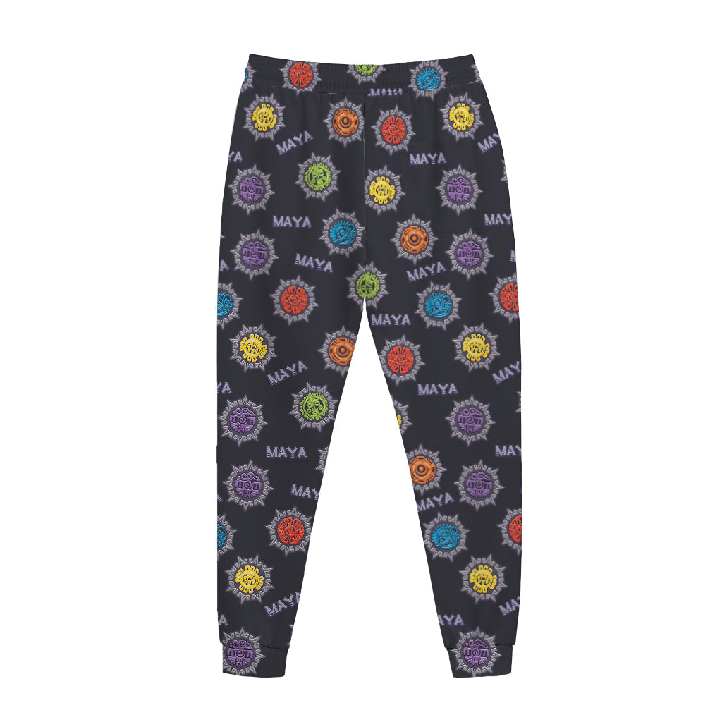 Colorful Maya Pattern Print Jogger Pants