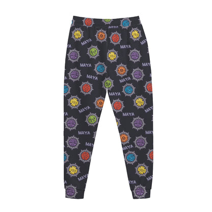 Colorful Maya Pattern Print Jogger Pants