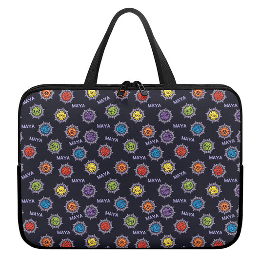 Colorful Maya Pattern Print Laptop Sleeve With Handle