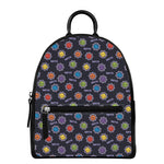 Colorful Maya Pattern Print Leather Backpack