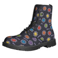 Colorful Maya Pattern Print Lace-Up Boots