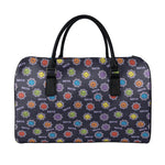 Colorful Maya Pattern Print Leather Duffle Bag