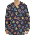 Colorful Maya Pattern Print Long Sleeve Baseball Jersey