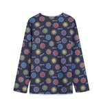 Colorful Maya Pattern Print Long Sleeve Short Coat
